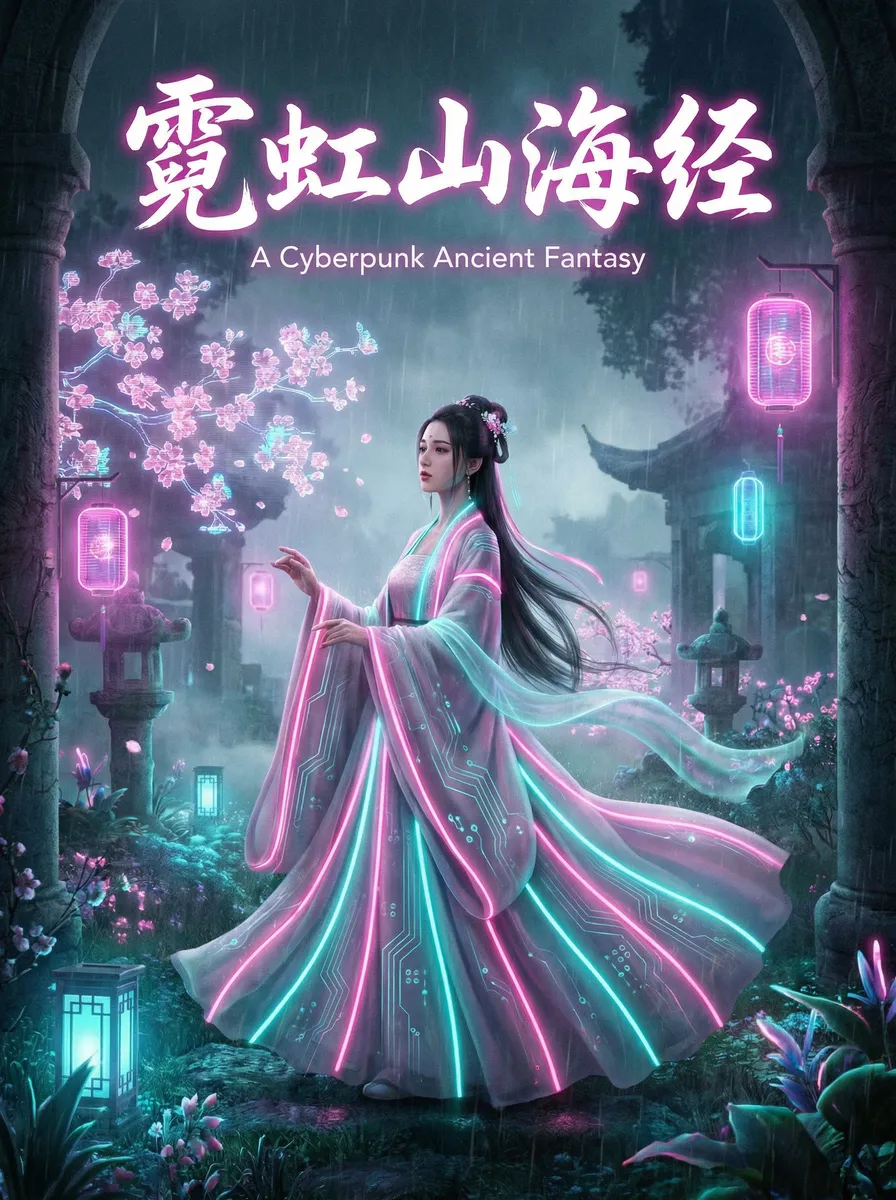 优步中国 古风奇缘短剧 - 霓虹山海经海报